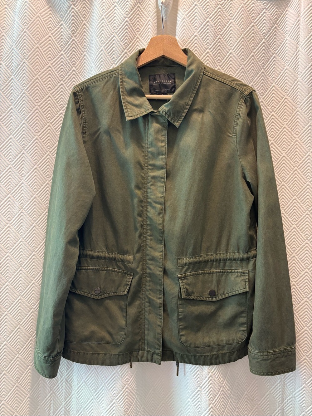 SANCTUARY Green Field Utility Cargo Cotton Blend Jacket size M